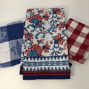 Red,White & Blue Floral Dish Towel